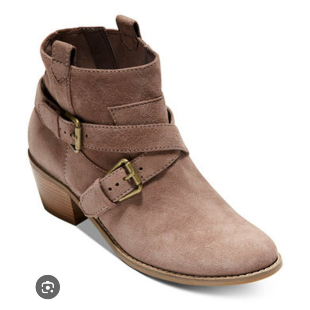 COLE HAAN Jensynn Taupe Tan Suede Ankle Boots & Booties Size 8.5